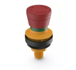 RAFI 1.11.031.001/0000 - RAFI Emergency stop pushbutton with M12 connection 4-pole, 2 NC, mounting diameter 30.3 mm, resetting by turning Delivery time: in stock in the EU - 1 week